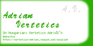 adrian vertetics business card